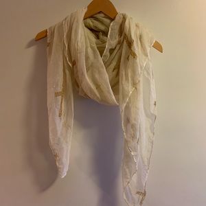 PacSun Leopard Print White Scarf.